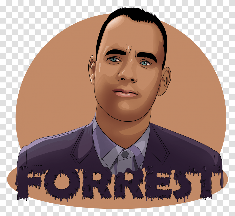 Forrest Gump Psd Download Illustration, Face, Person, Head Transparent Png