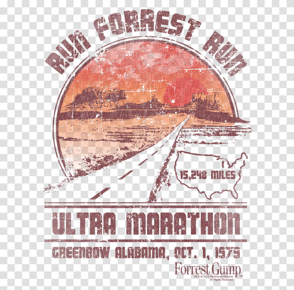 Forrest Gump Ultra Marathon Shirt, Poster, Advertisement, Flyer, Paper Transparent Png