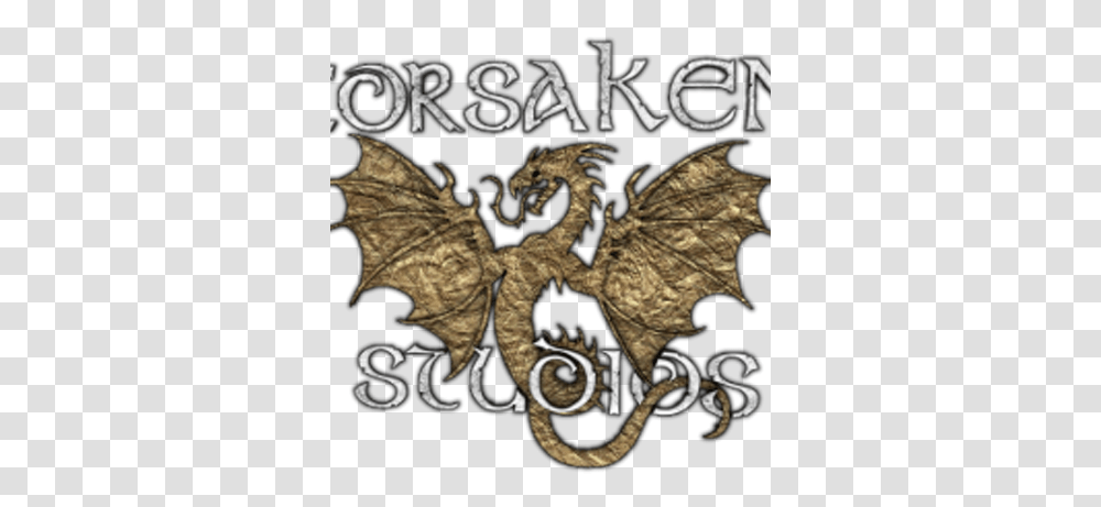 Forsaken Studios Forsakenstudios Twitter Dragon, Text, Label, Symbol, Poster Transparent Png