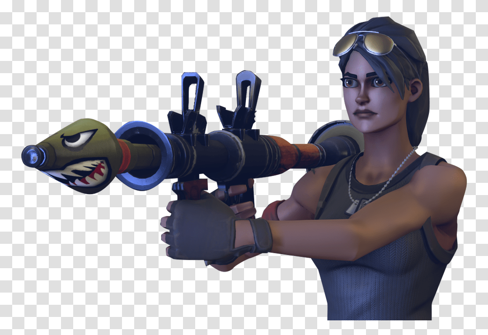 Fortnite Character With Gun Download, Person, Sunglasses, People Transparent Png