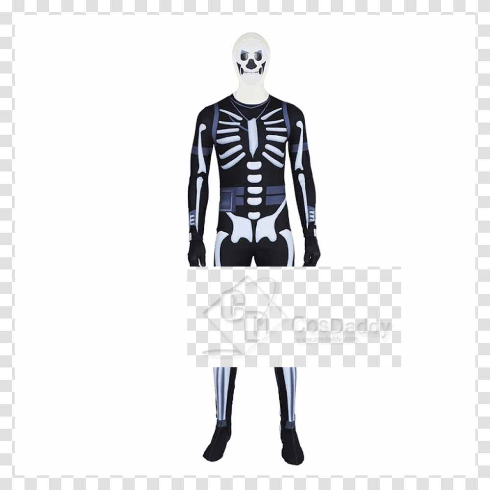 Fortnite Costumes Skull Trooper Fortnite Skeleton Halloween Costume, Sleeve, Long Sleeve, Label Transparent Png