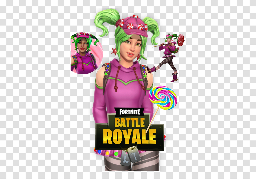 Fortnite Fortnitezoey Zoey Fortnite Characters Candy Girl, Food, Person, Human, Lollipop Transparent Png