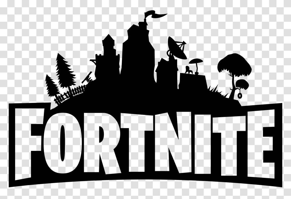 Fortnite Logo Black And White Vector Clipart, Silhouette, Word, Alphabet Transparent Png