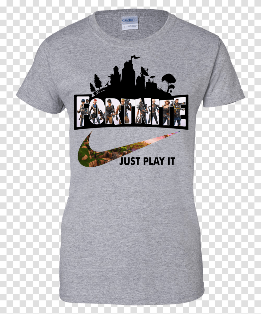 Fortnite Logo Just Play It Shirt, Clothing, Apparel, Person, Human Transparent Png