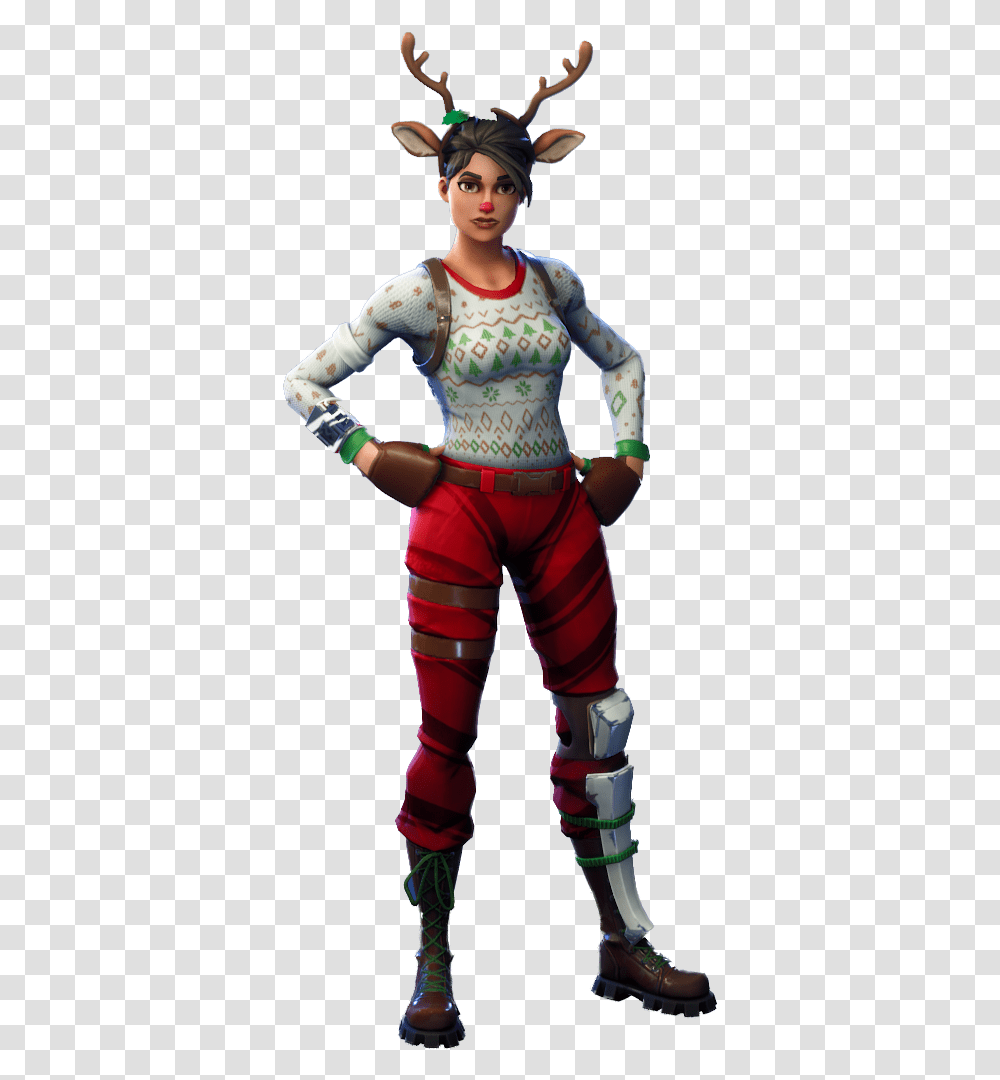 Fortnite Red Nosed Raider Image Fortnite Red Nose Raider, Person, Human, Figurine, Costume Transparent Png
