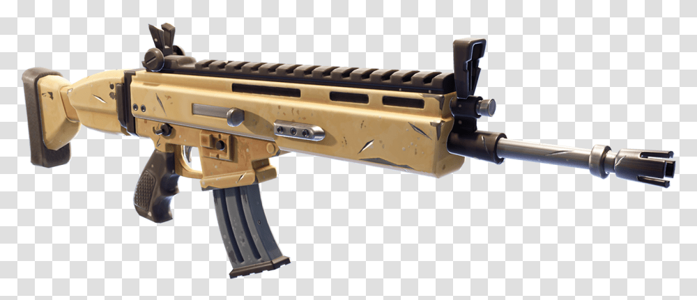Fortnite Scar Fortnite Gold Assault Rifle, Gun, Weapon, Weaponry, Machine Gun Transparent Png