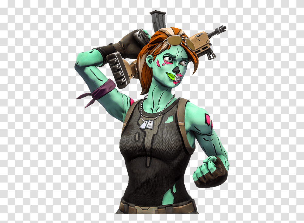 Fortnite Skin Zombie Girl, Costume, Person, Hand Transparent Png