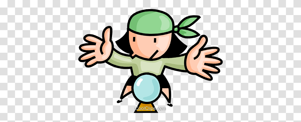 Fortune Teller Looking Into Her Crystal B Royalty Free Vector Clip, Elf, Hand, Juggling, Plant Transparent Png