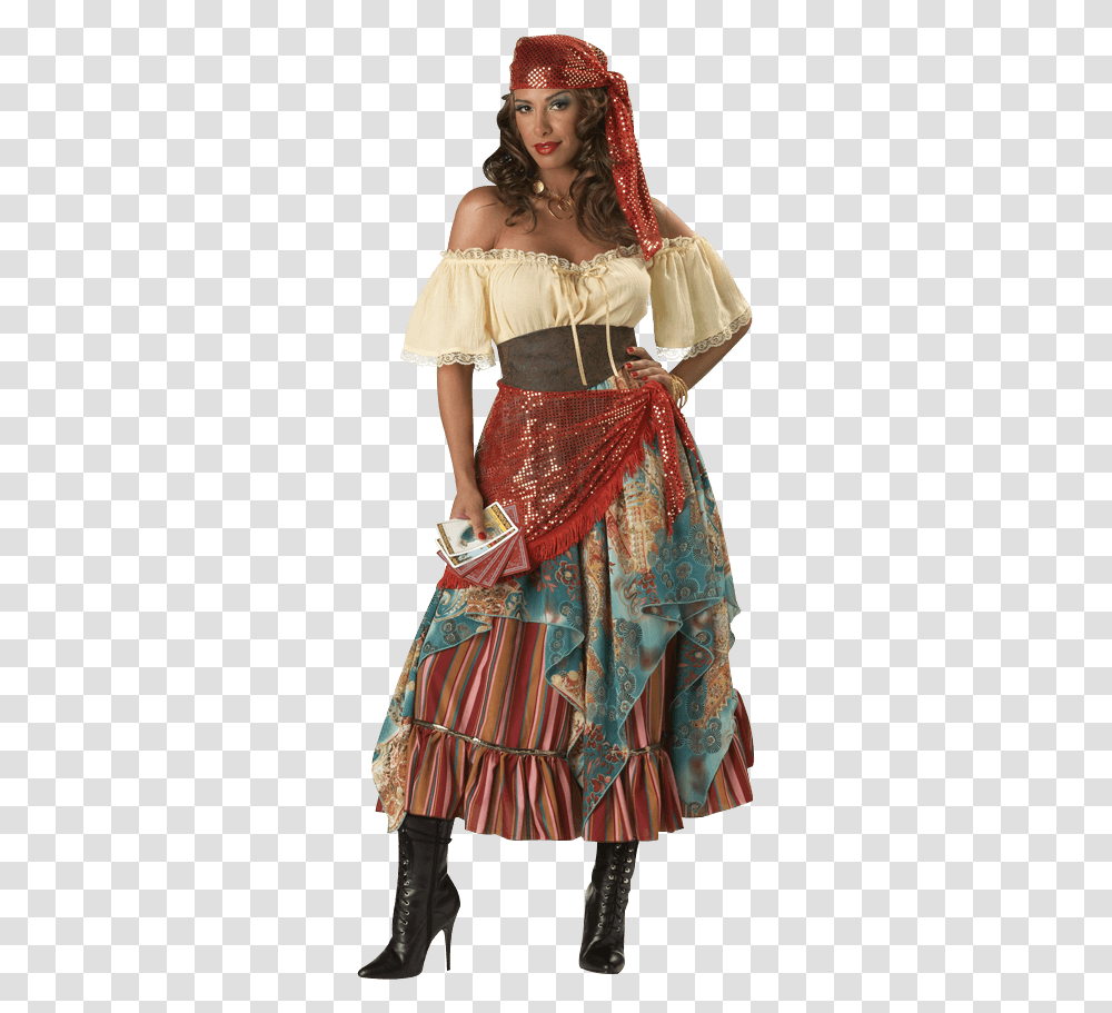Fortune Teller Women's Costume Renaissance Gypsy Costume, Female, Person, Skirt Transparent Png