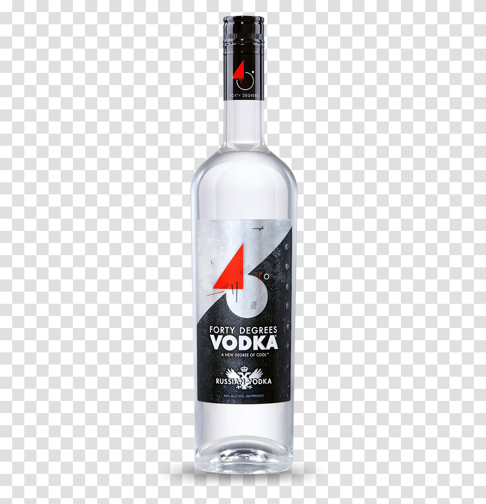 Forty Degrees Vodka Bottle Forty Degrees Vodka, Beverage, Drink, Shaker, Pop Bottle Transparent Png