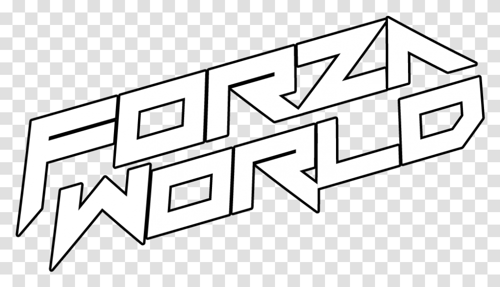 Forza World Text Only Line Art, Stencil, Alphabet, Logo Transparent Png