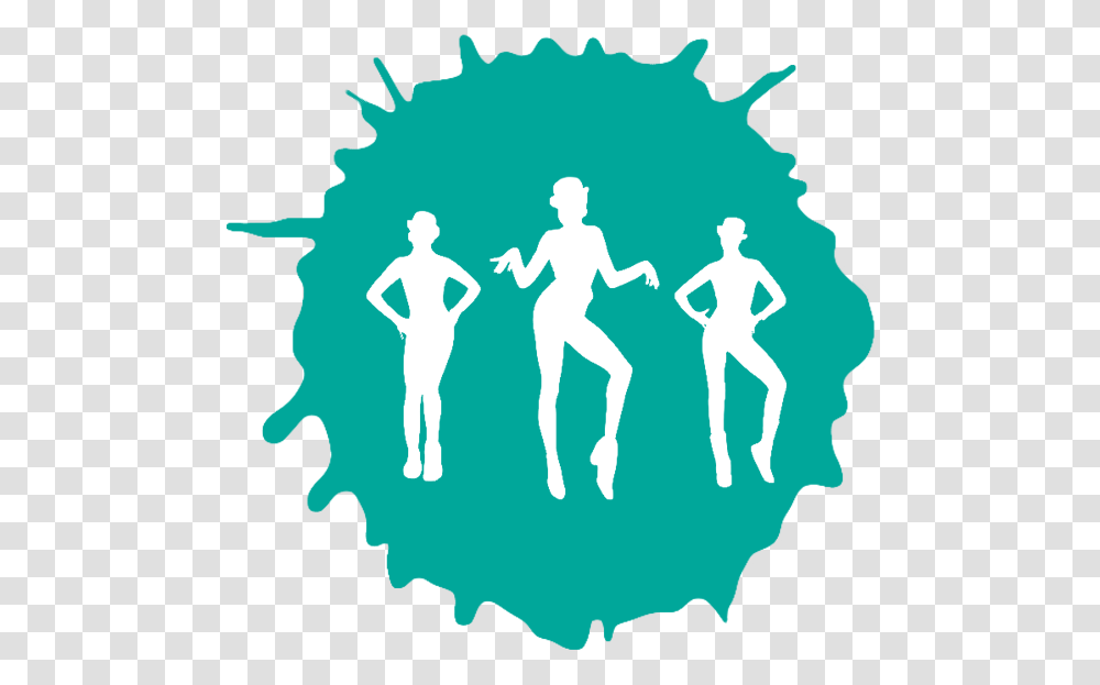 Fosse Dancers On Teal Paint Splat Descendants, Person, Poster, Fitness, Working Out Transparent Png