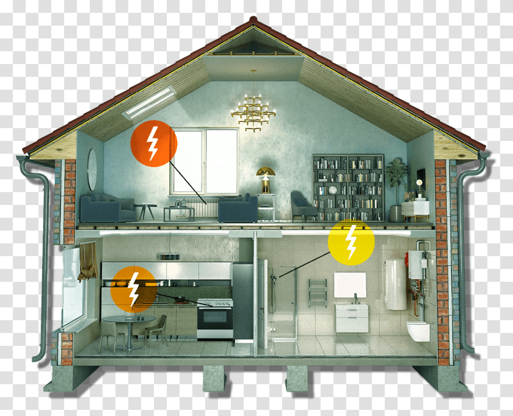 Fossil Fuels 3d House Cross Section, Housing, Building, Interior Design, Indoors Transparent Png