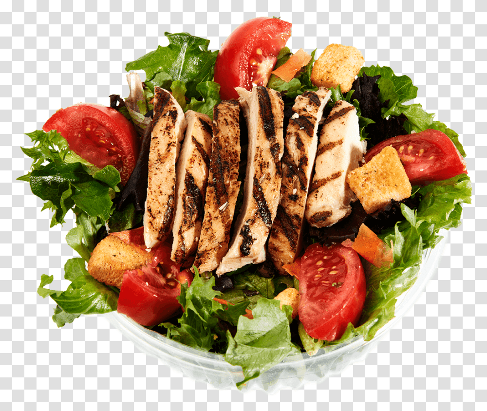 Fosters Garden Salad With Chicken Cherry Tomatoes, Seasoning, Food, Plant, Dish Transparent Png