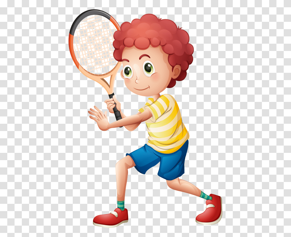 Fotki Clipart Boy School Clipart Animation Schools Tennis Boy Clipart, Person, Human, Racket, Tennis Racket Transparent Png