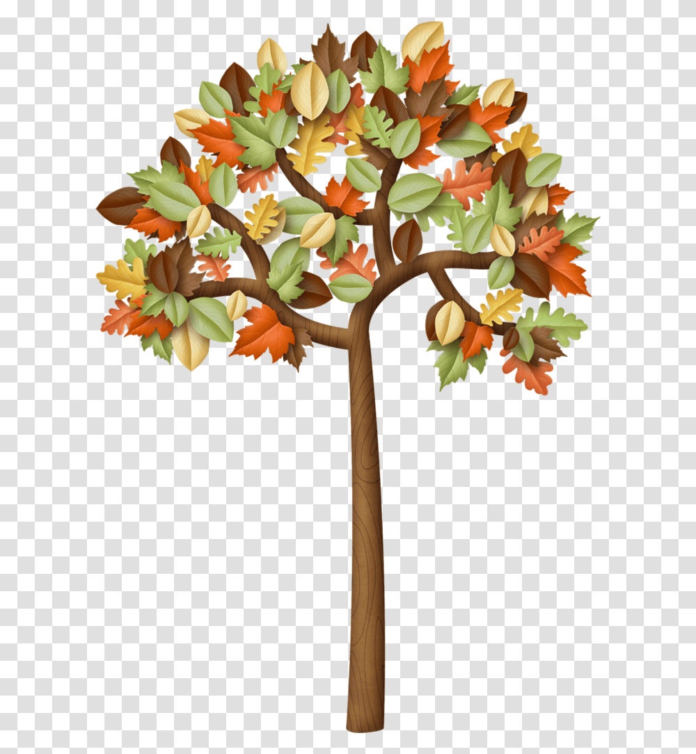 Fotki Primitive Labels Tree Clipart Autumn Trees Fall Trees Clipart, Plant, Leaf, Cross Transparent Png