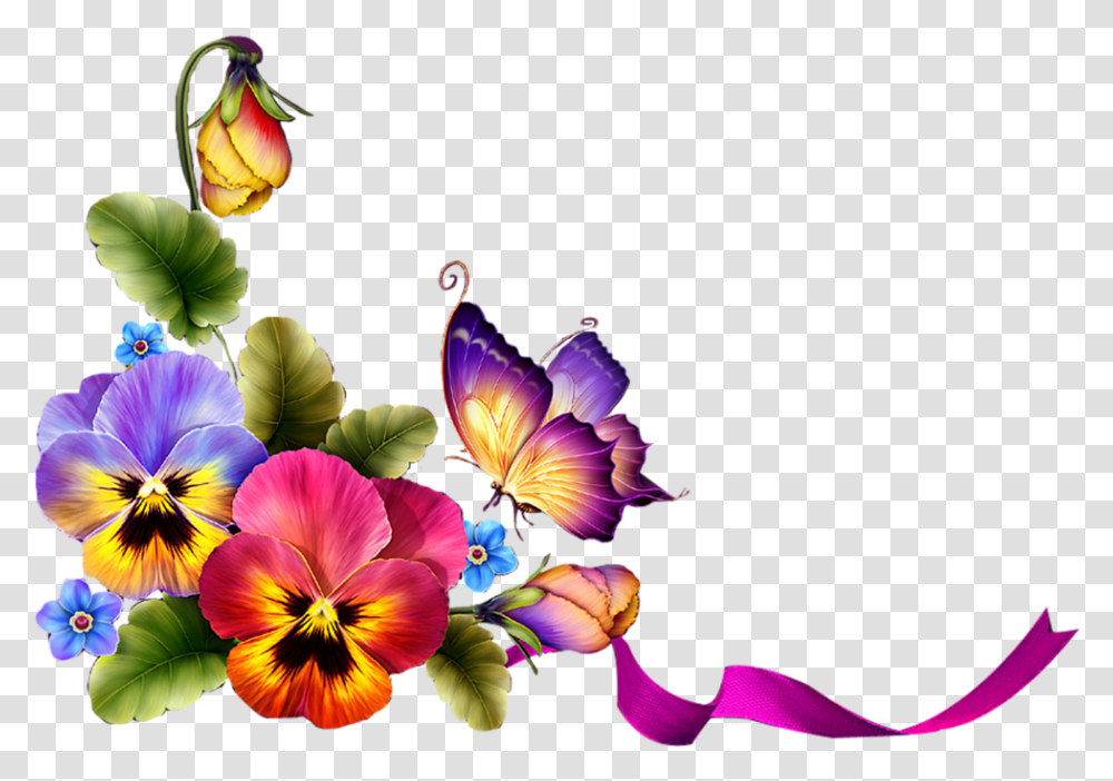 Fotki Stunning Wallpapers Special Flowers Borders Frame Butterfly Border Design, Plant, Floral Design Transparent Png