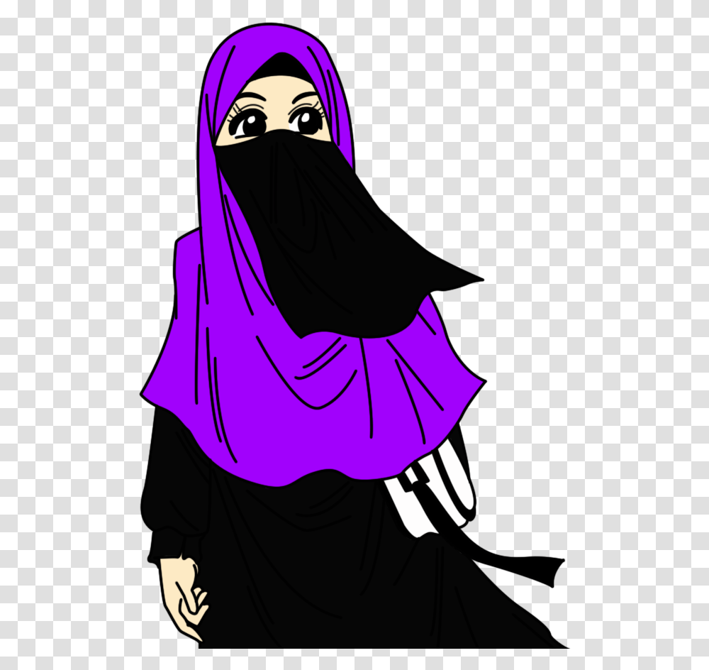 Foto Animasi Sedih Muslimah Cartoon Islamic, Apparel, Cloak, Fashion Transparent Png