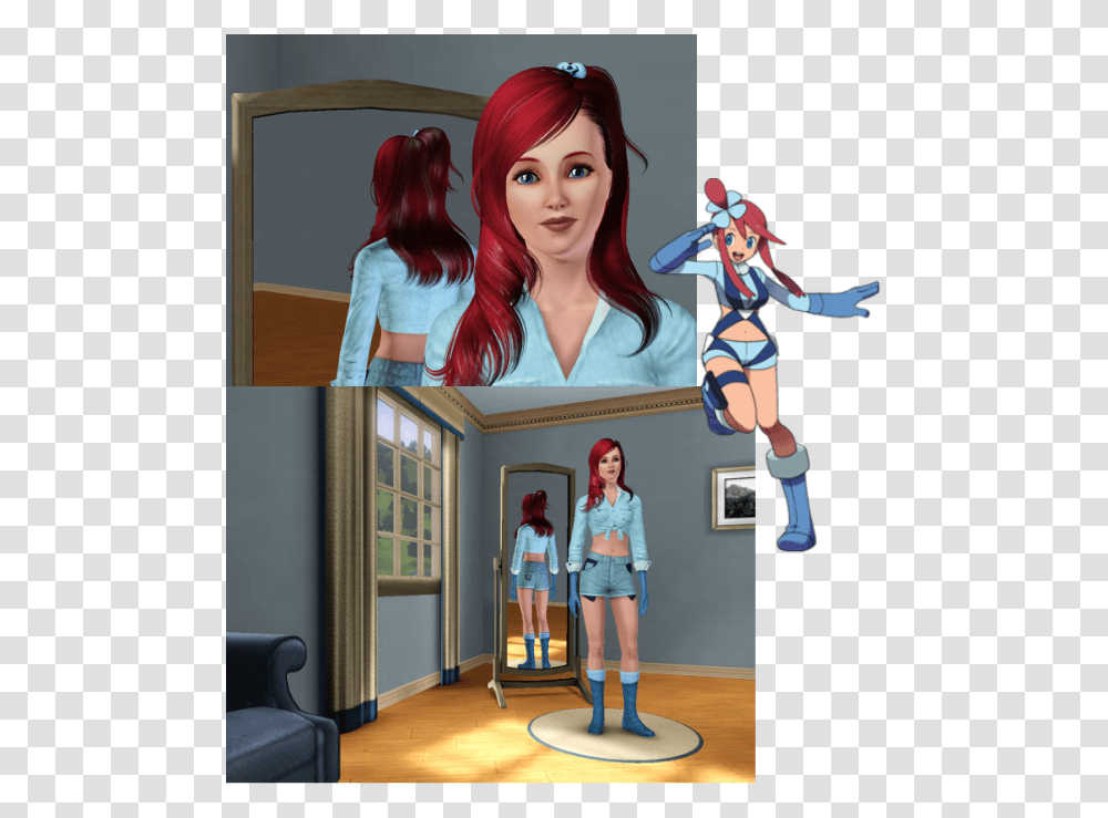Foto Sims 4 Serena Pokemon, Person, Costume, Furniture Transparent Png
