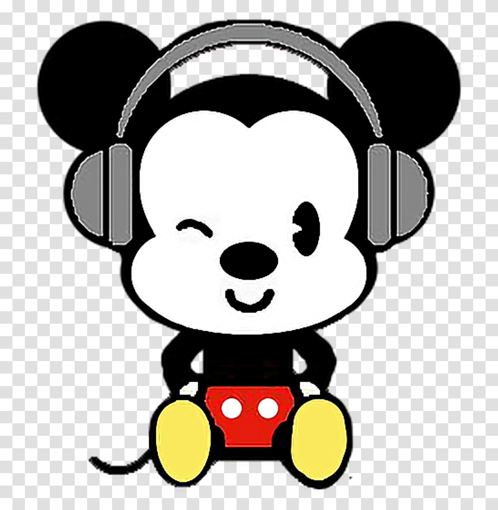 Fotos Para Tumblr De Mickey Mickey Mouse With Headphones, Electronics, Headset, Stencil Transparent Png