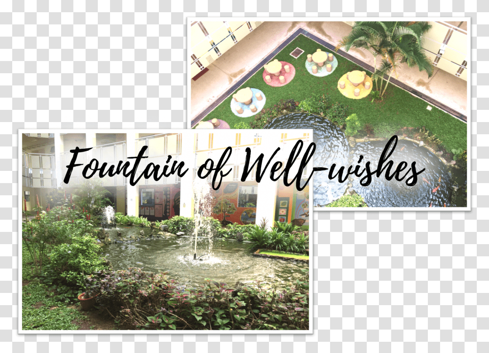 Fountain Backyard, Outdoors, Collage, Poster, Advertisement Transparent Png