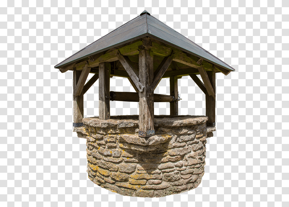 Fountain Cistern Water Roof Truss Old Middle Water Well Roof, Bird Feeder, Gazebo Transparent Png