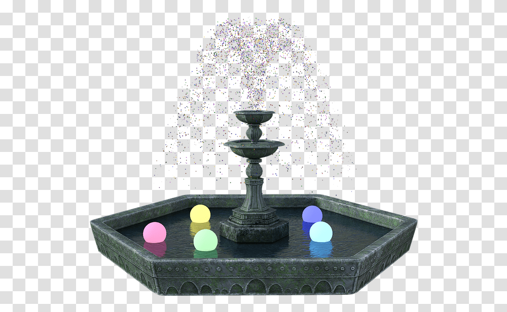 Fountain Water Confetti Wet Drink Wishing Lights Fuente De Agua, Tree, Plant, Ornament, Sphere Transparent Png