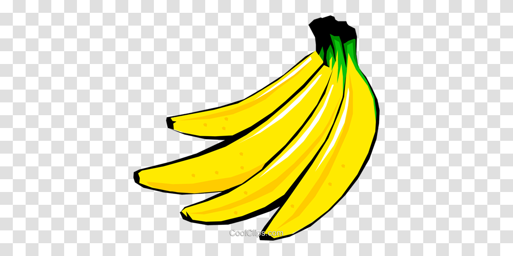 Four Bananas Royalty Free Vector Clip Art Illustration, Fruit, Plant, Food Transparent Png