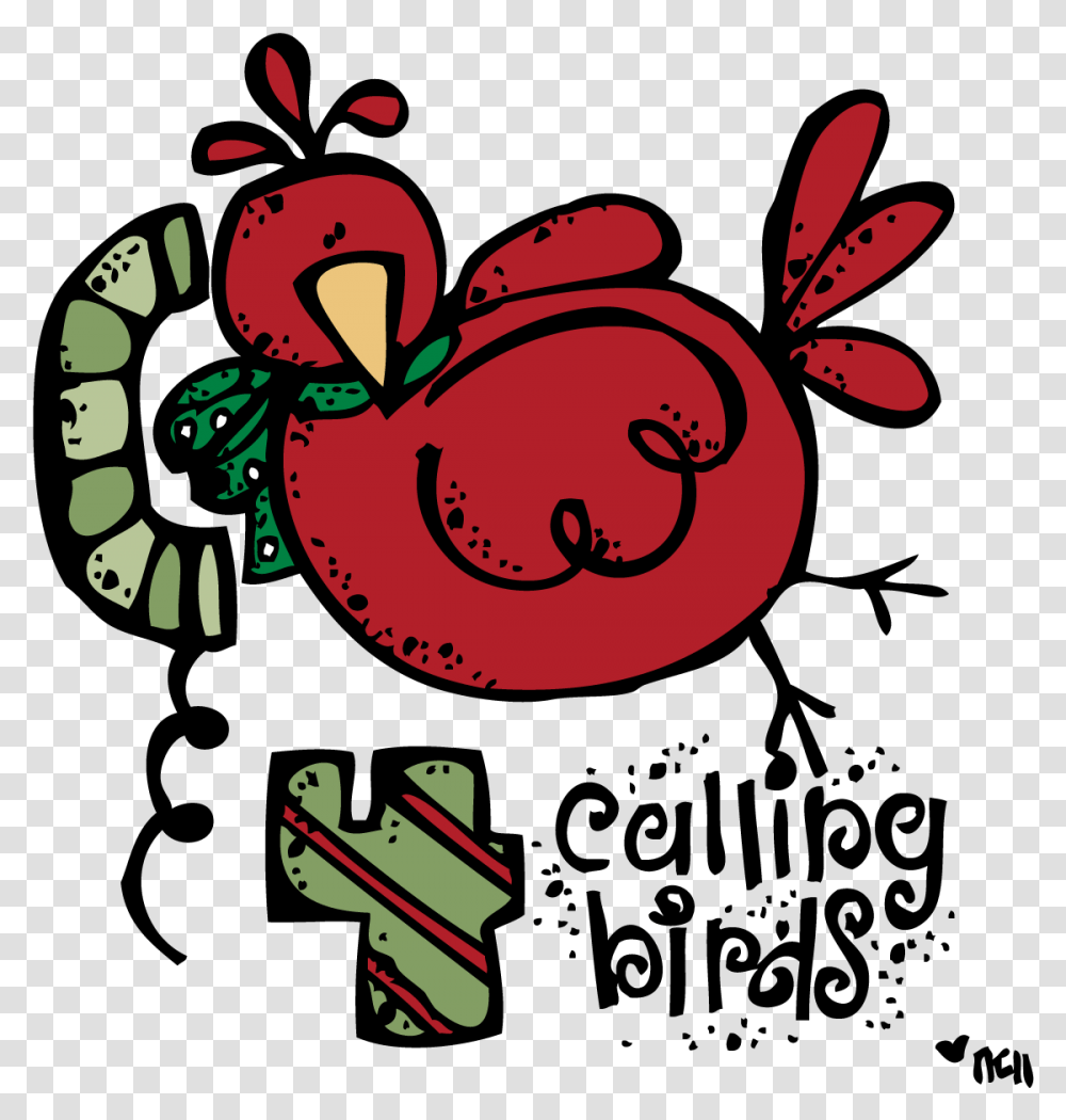 Four Calling Birds Clipart Free Clipart 12 Days Of Christmas, Poster, Advertisement, Angry Birds Transparent Png