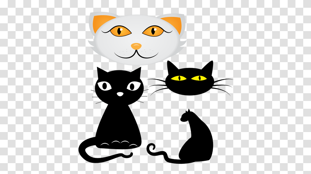 Four Cat Faces Vector Clip Art, Snowman, Winter, Outdoors Transparent Png