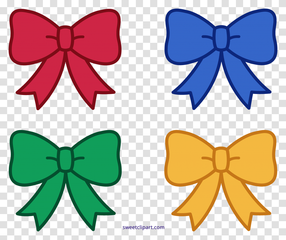 Four Christmas Bows Clipart, Tie, Accessories, Accessory, Necktie Transparent Png