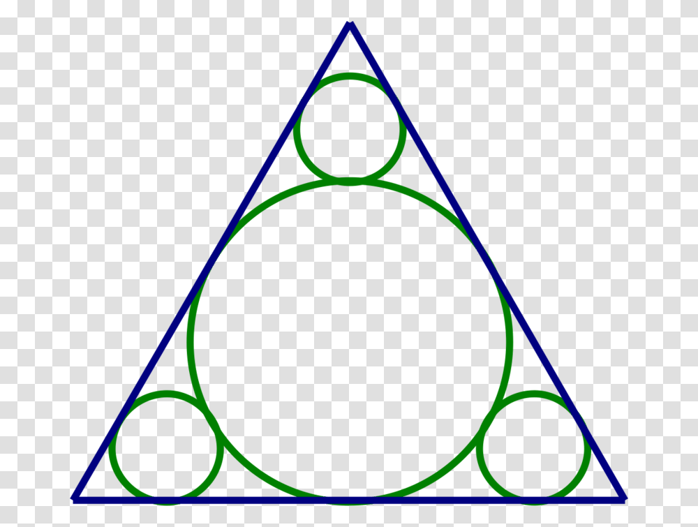 Four Circles Are Arranged Inside An Equilateral Triangle Equilateral Triangle With 4 Circles, Cone, Tennis Ball, Sport, Sports Transparent Png