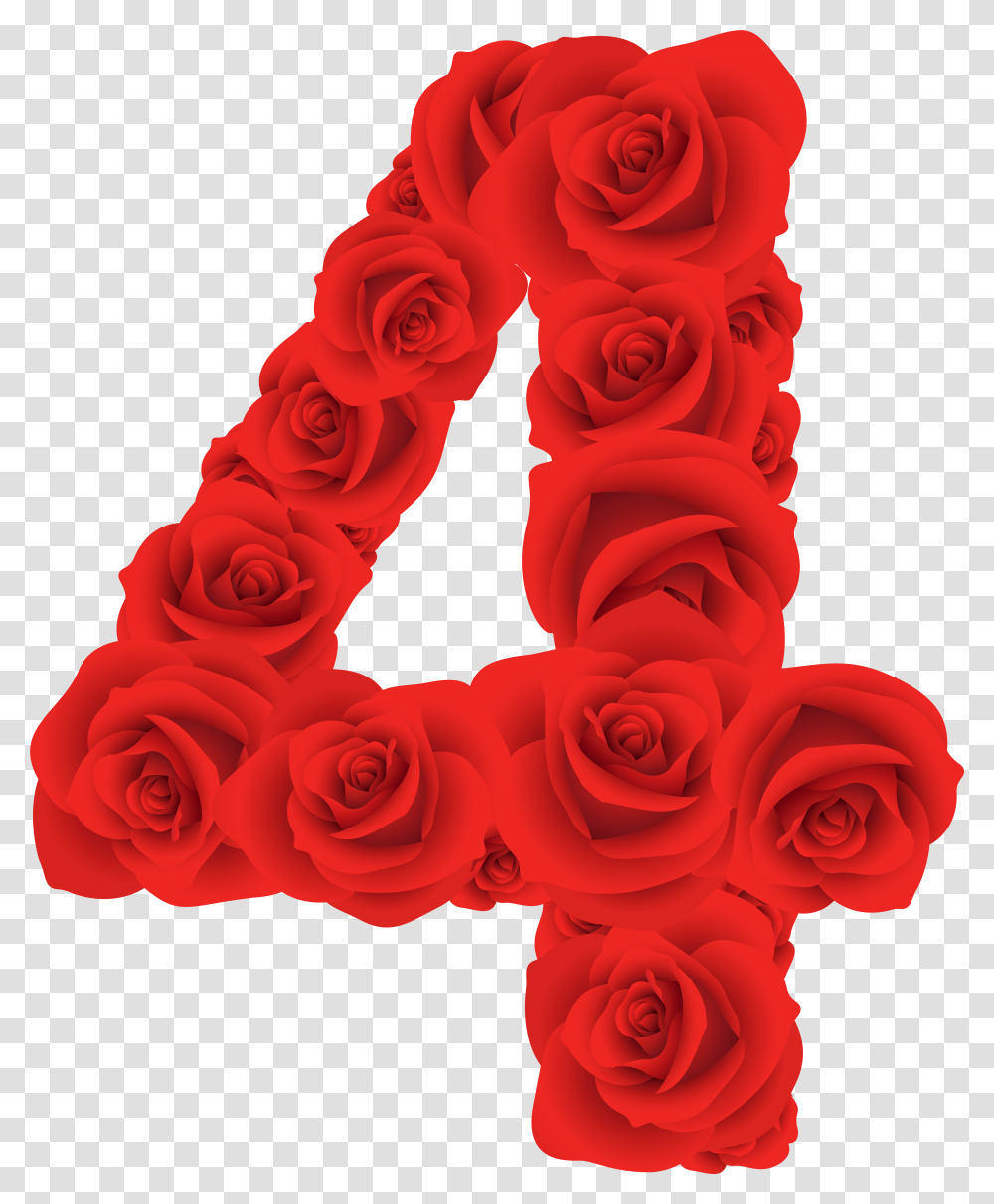 Four Clipart Rose Number 4 In Roses Transparent Png