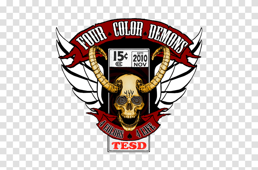 Four Color Demons The Original Motorcycle Club For Comic Book Fans, Logo, Trademark, Emblem Transparent Png