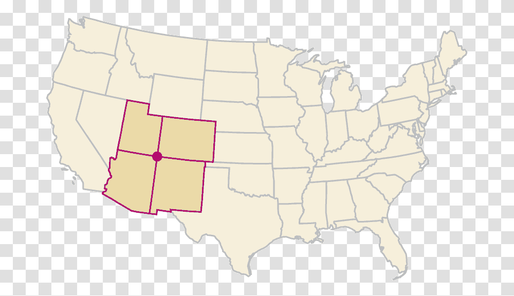 Four Corners States Natural Law Party America, Map, Diagram, Plot, Atlas Transparent Png