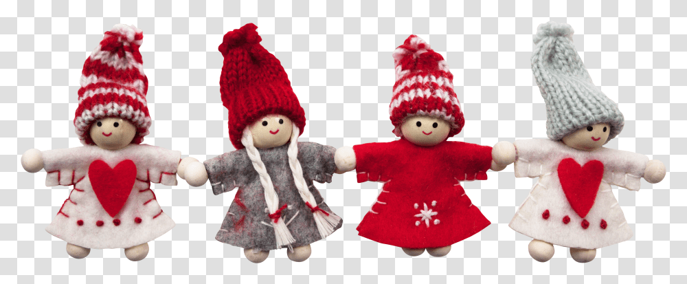 Four Cute Christmas Dolls Image Merry Christmas Wishes Transparent Png