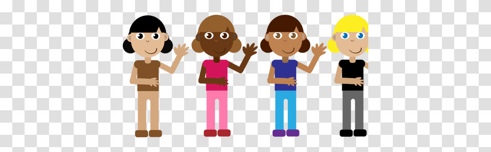 Four Different Girls, Person, Human, People, Crowd Transparent Png