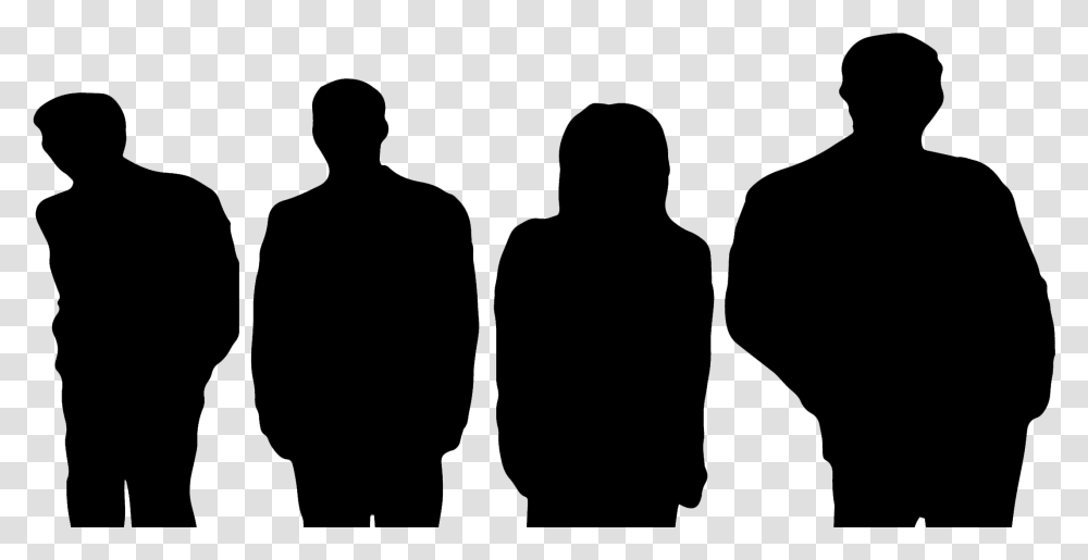 Four Guys Silhouette 4 Brothers Silhouette, Back, Person, Human, Hand Transparent Png