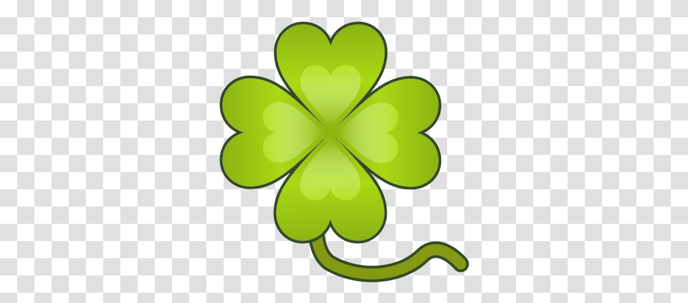 Four Leaf Clover 4 Leaf Clover Emoji, Green, Ornament, Pattern, Fractal Transparent Png