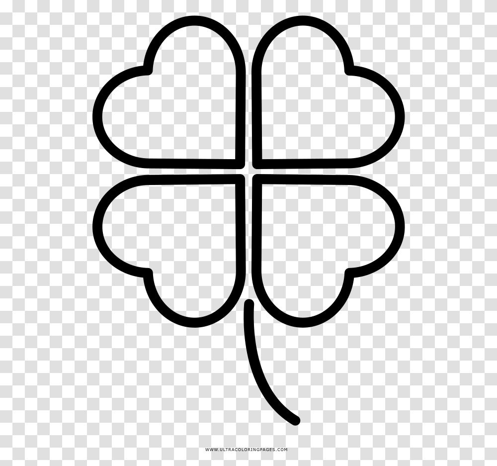 Four Leaf Clover Coloring Pages With, Gray, World Of Warcraft Transparent Png