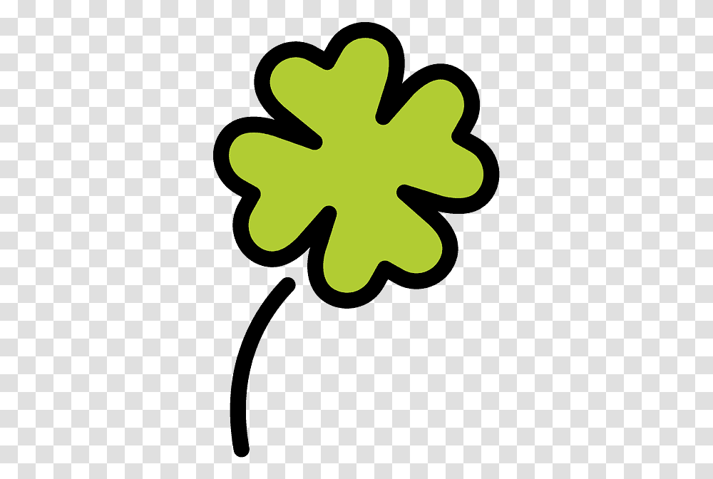 Four Leaf Clover Emoji Clipart Free Download Glcksklee Clipart, Plant, Flower, Blossom, Silhouette Transparent Png