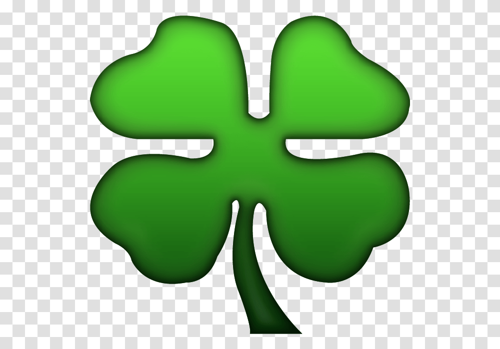 Four Leaf Clover Emoji Image In Four Leaf Clover Emoji, Green, Plant, Symbol, Logo Transparent Png