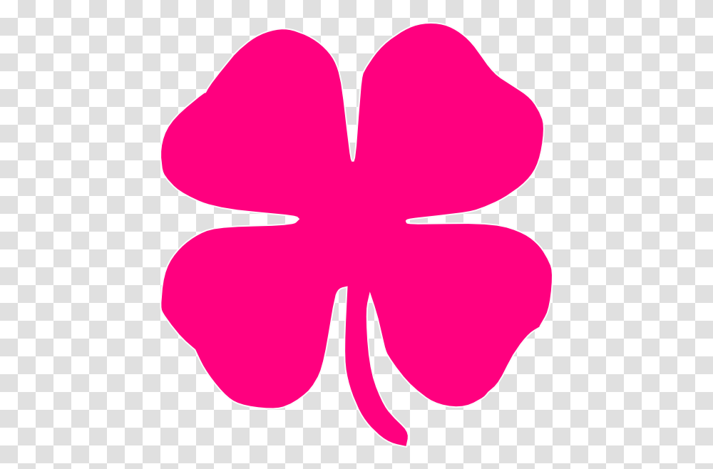 Four Leaf Clover Pink 4 Leaf Clover Hd Download Pink Four Leaf Clover, Heart, Flower, Plant, Blossom Transparent Png