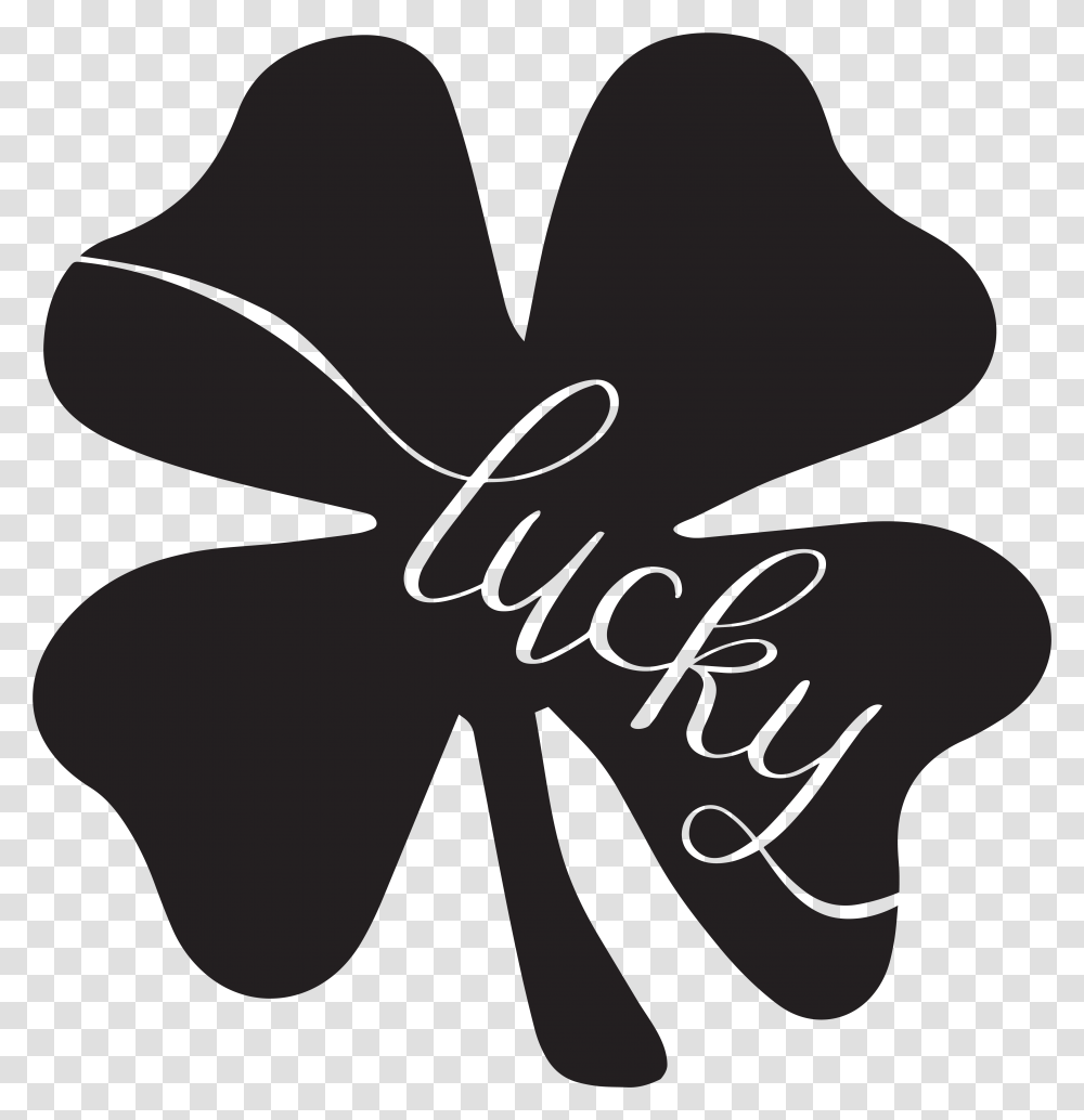 Four Leaf Clover Svg Free, Calligraphy, Handwriting, Plant Transparent Png