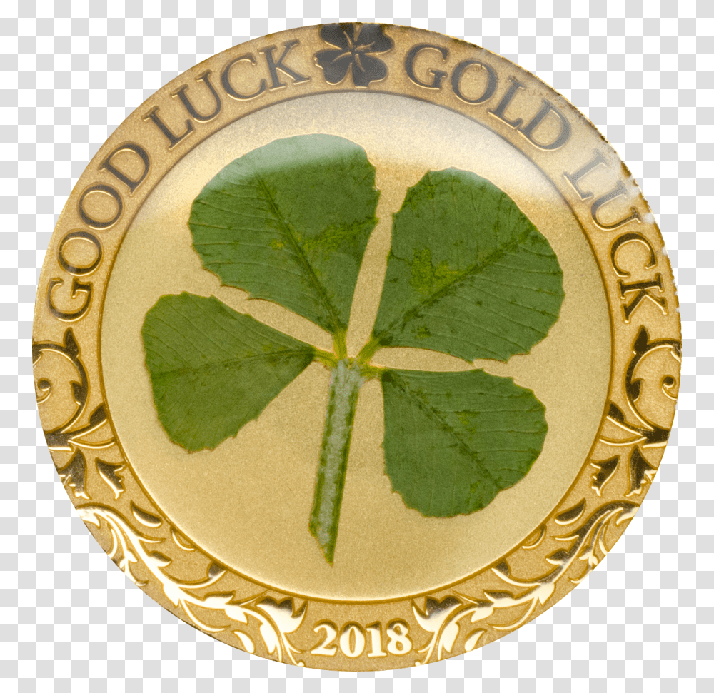Four Leaf Clover '18 - Cit Coin Invest Ag Four Leaf Clover Gold, Plant, Rug, Money, Symbol Transparent Png
