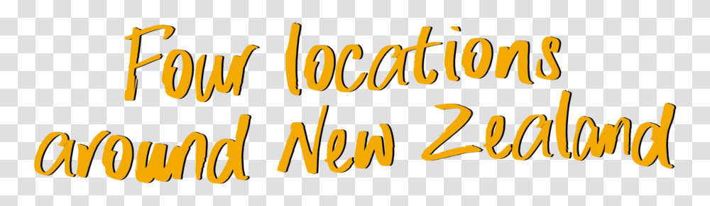 Four Locations Around New Zealand Calligraphy, Word, Alphabet, Label Transparent Png