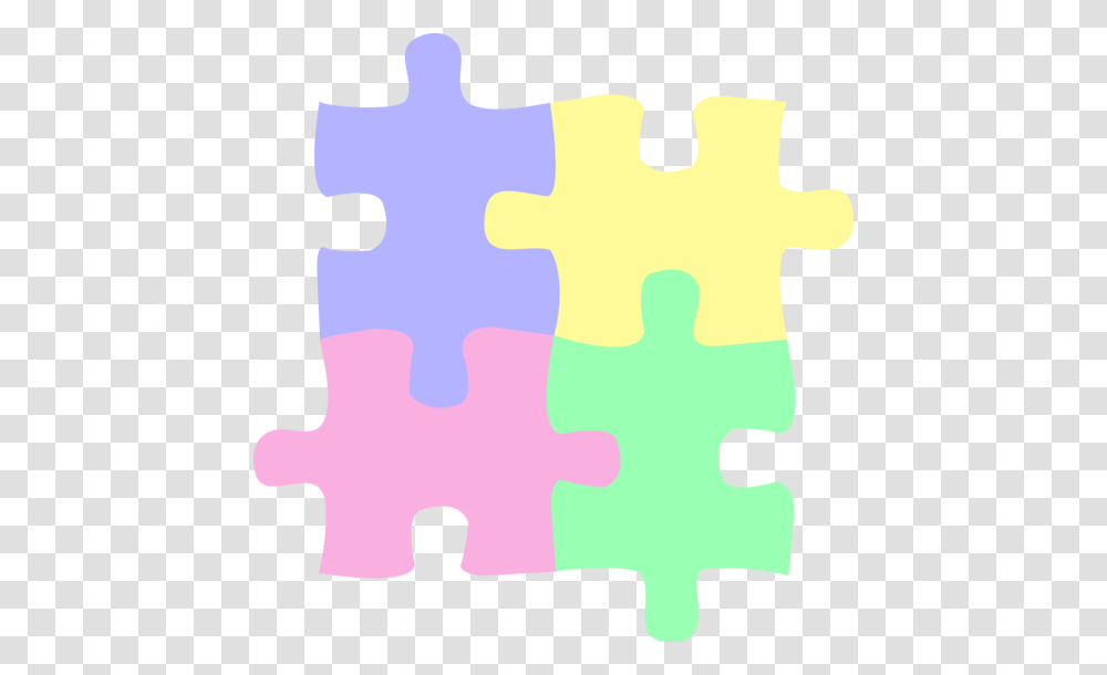 Four Pastel Colored Puzzle Pieces, Jigsaw Puzzle, Game Transparent Png