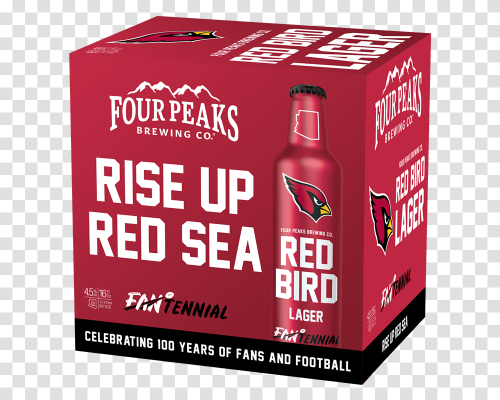 Four Peaks Brewing Co And Arizona Cardinals Reveal Red Bird Rushmore Tramway Adventures, Soda, Beverage, Food, Box Transparent Png