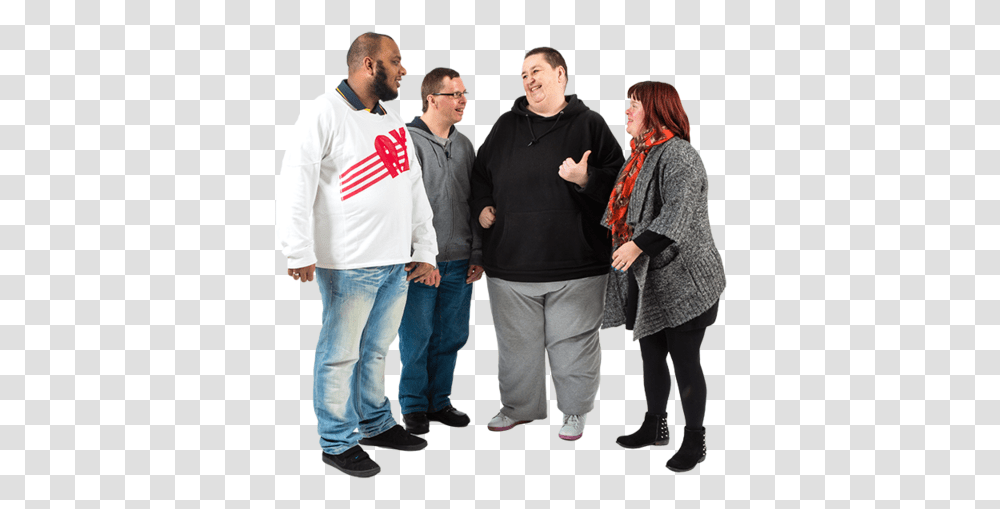 Four People Standing Together Talking 5 People Standing Together, Clothing, Person, Sleeve, Long Sleeve Transparent Png