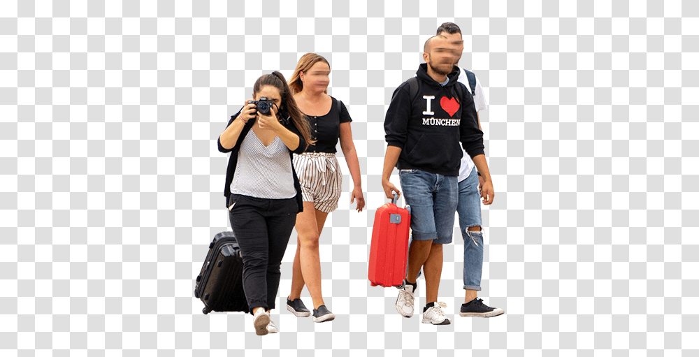 Four People With Luggage Immediate Entourage People With Luggage, Person, Human, Photography, Clothing Transparent Png